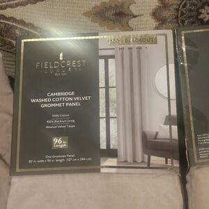 FIELDCREST LUXURY Cambridge Cotton Velvet Grommet Panel 50x96 NEW